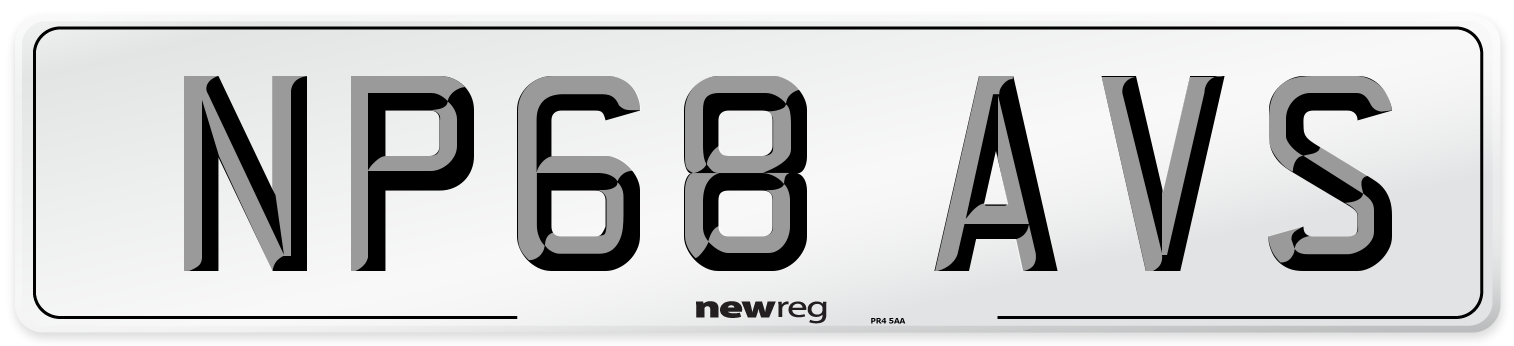 NP68 AVS Number Plate from New Reg